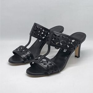 Manolo Blahnik Sophocles Perforated Mules size 37